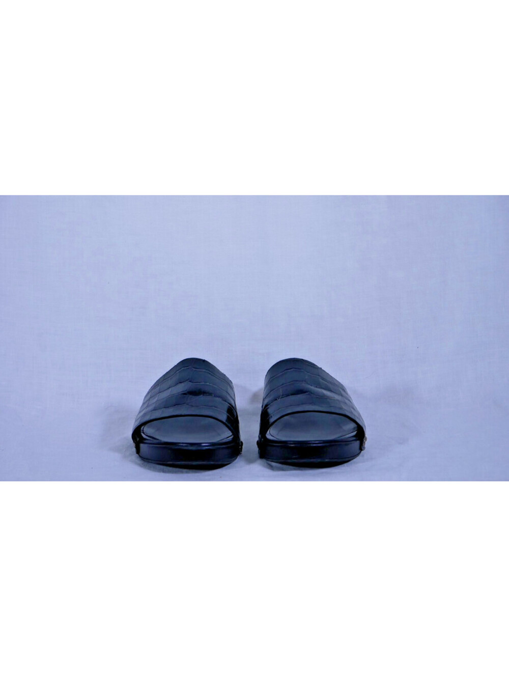 Jenni Kayne Black Crocodile Slide Size 38